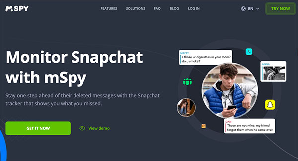 mSpy Snapchat tracker